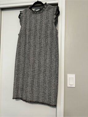 Eli + Ari black and white tweed dress - size large NWT